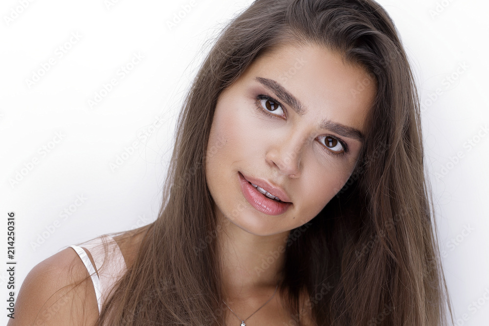 face of beautiful woman with day makeup. face of beautiful woman with day makeup.