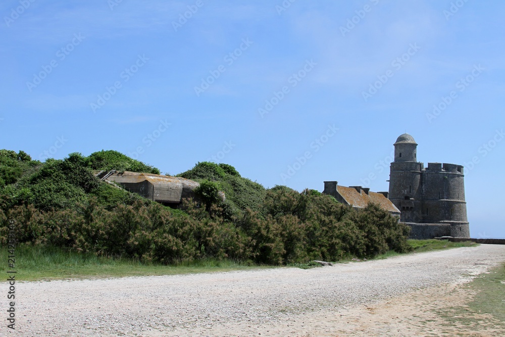 Fototapeta premium L'île de Tatihou et les fortifications de Vauban dans le cotentin,Manche,Normandie,
