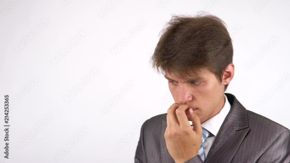 Businessman with a Thinking after Big Business Loss Businessman with a Thinking after Big Business Loss