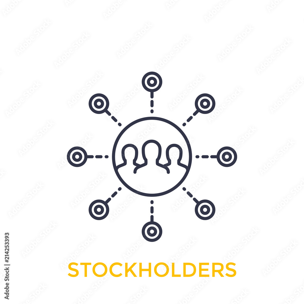 stockholders icon, line on white Stock Vector | Adobe Stock