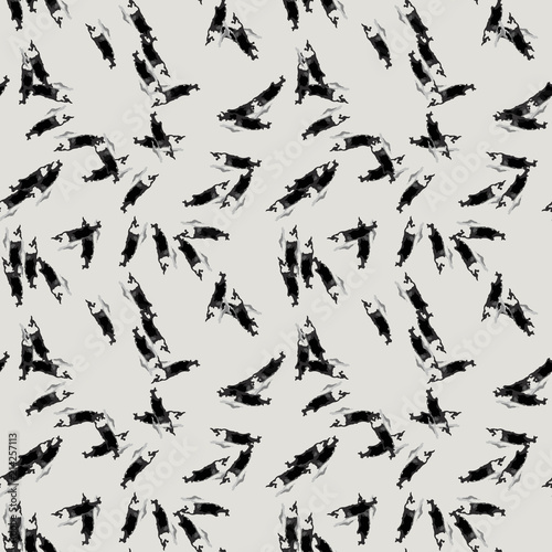 Military camouflage seamless pattern in ivory-white and different shades of grey color © Ko_Te