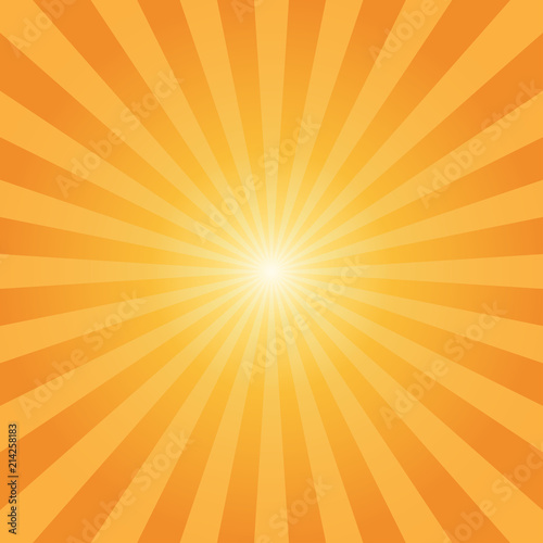 Abstract sunbeams orange rays background