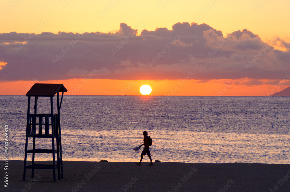 Sonnenuntergang am Strand der kapverdischen Insel Sao Vicente