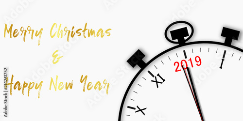 compte à rebours de 2018 à 2019 - clock countdown from year 2018 to 2019 - happy new year - bonne année