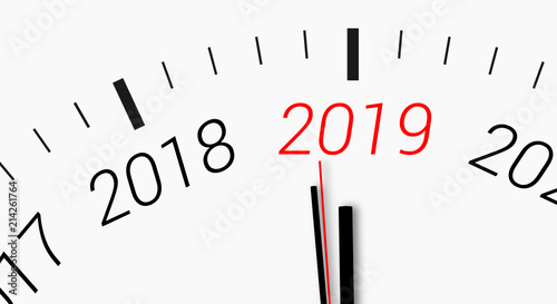 compte à rebours de 2018 à 2019 - clock countdown from year 2018 to 2019 - happy new year - bonne année