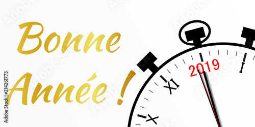 compte à rebours de 2018 à 2019 - clock countdown from year 2018 to 2019 - happy new year - bonne année
