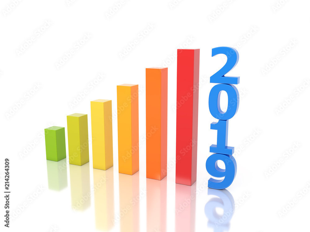 New Year 2019 Creative Design Concept - 3D Rendered Image New Year 2019 Creative Design Concept - 3D Rendered Image