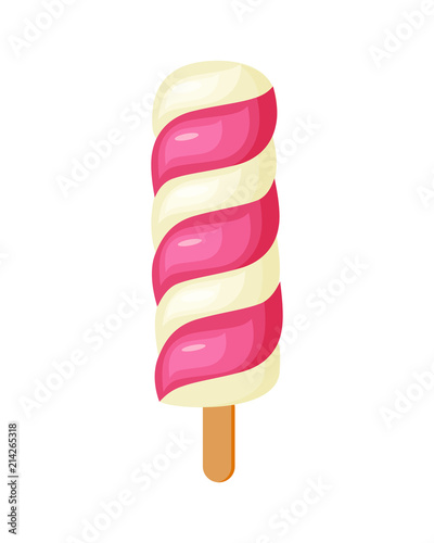 Colorful twister  ice cream with stick  vector illustration isol