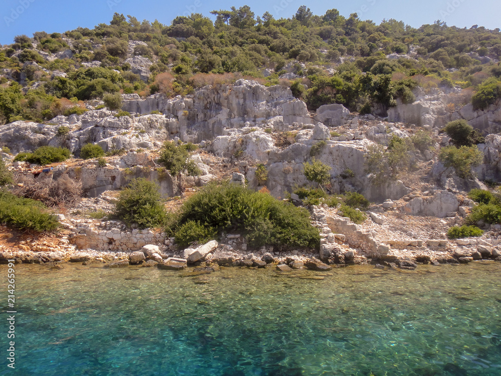 Ruins on the mountains by the sea