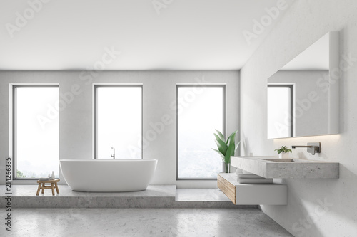 Luxury white bathroom interior © ImageFlow