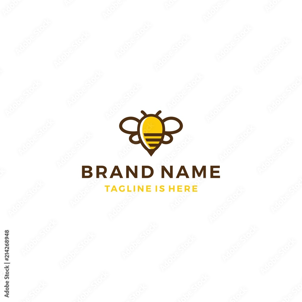 bumble bee honey hive logo template vector illustration bumble bee honey hive logo template vector illustration