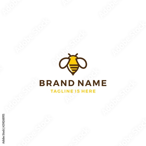 bumble bee honey hive logo template vector illustration