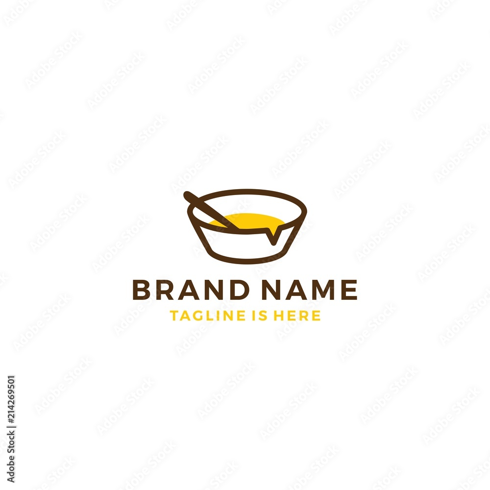 food bowl chat talk bubble social media vector icon logo template food bowl chat talk bubble social media vector icon logo template