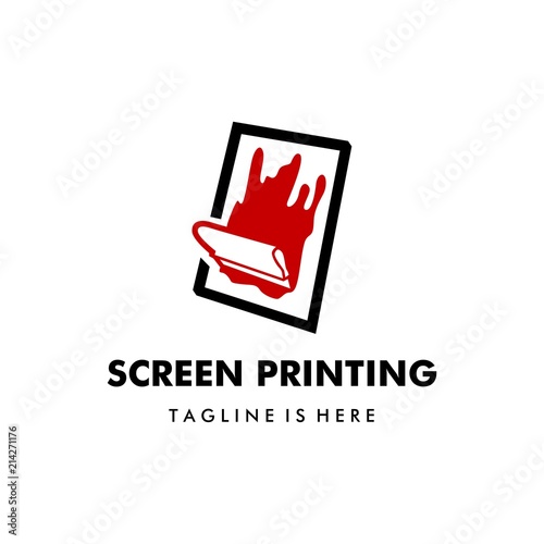 silk screen printing vector logo template
