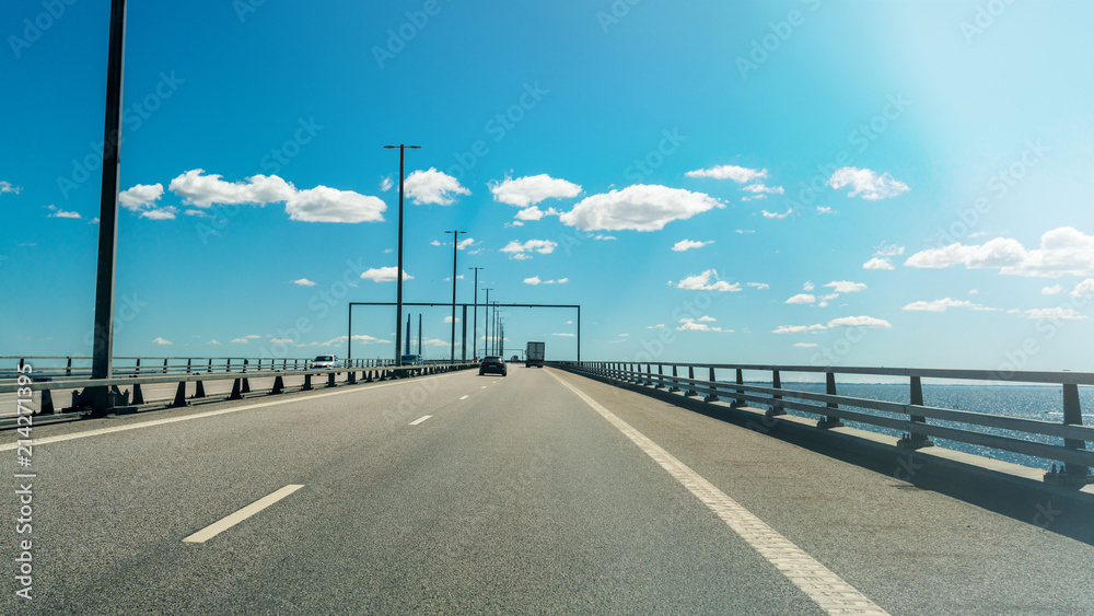 Öresund bridge, driving from Denmark to Sweden