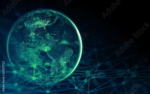 earth global social network 3d illustration background Elements of this image furnished by NASA
