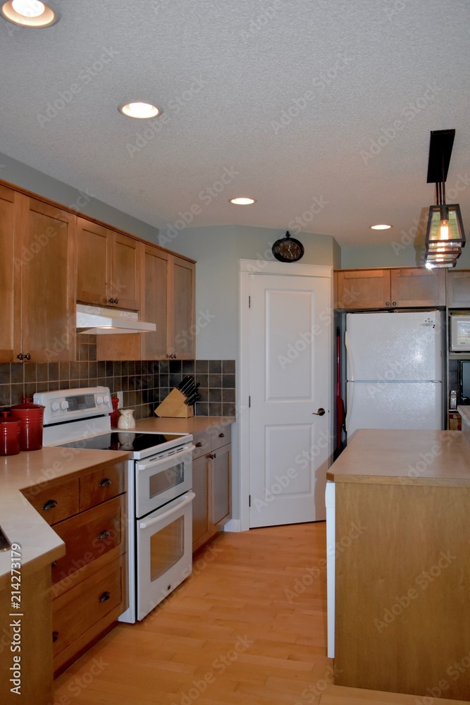 Fototapeta premium Kitchen cabinets in home kitchen