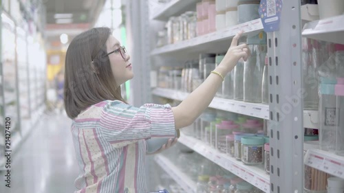 Women are shopping in the mall.