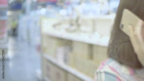 Women are shopping in the mall.