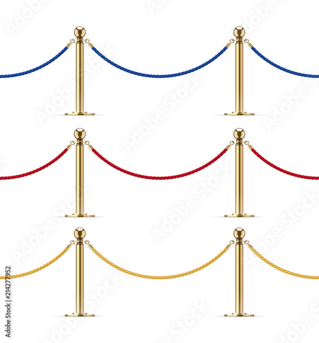 Seamless golden barrier with rope for Vip presentation. Defence