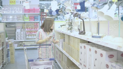 Women are shopping in the mall.