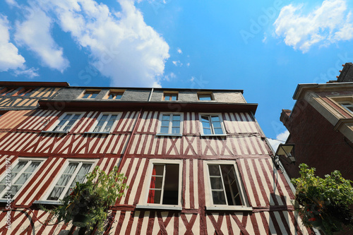 The traditional half timbered Normand houses, Normandy. photo