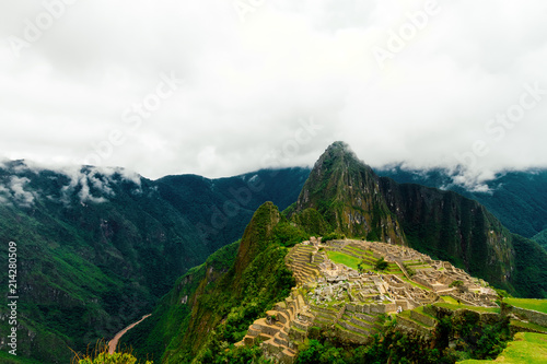 General view of the citadel of Machu Picchu with the Urubamba River