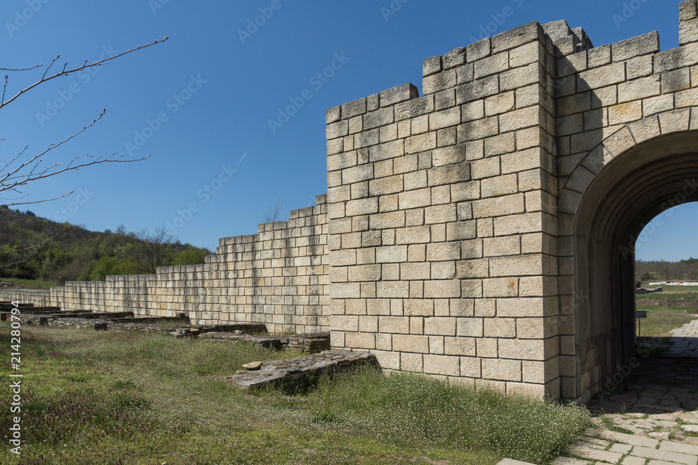 Fototapeta premium Ruins of The capital city of the First Bulgarian Empire medieval stronghold Great Preslav (Veliki Preslav), Shumen Region, Bulgaria