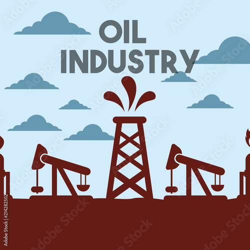 chemical plant or factory pump jack field oil industry