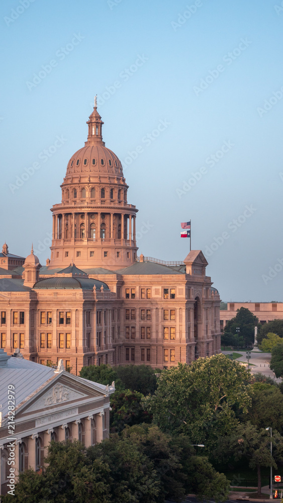 View of the Austin Capitol Building at Sunset