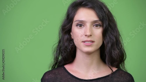 Young beautiful woman talking