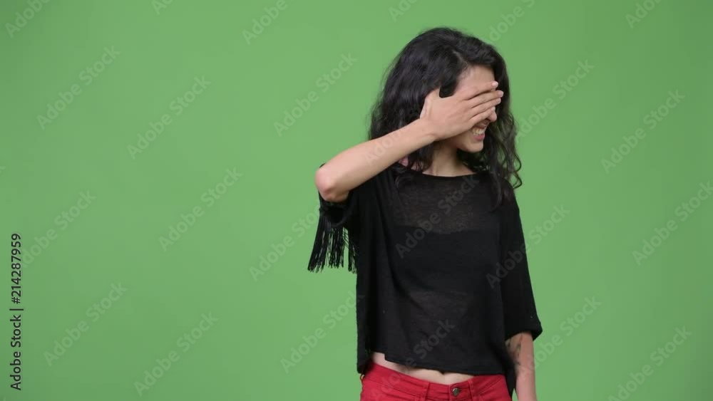 Young beautiful woman not wanting to see something Young beautiful woman not wanting to see something