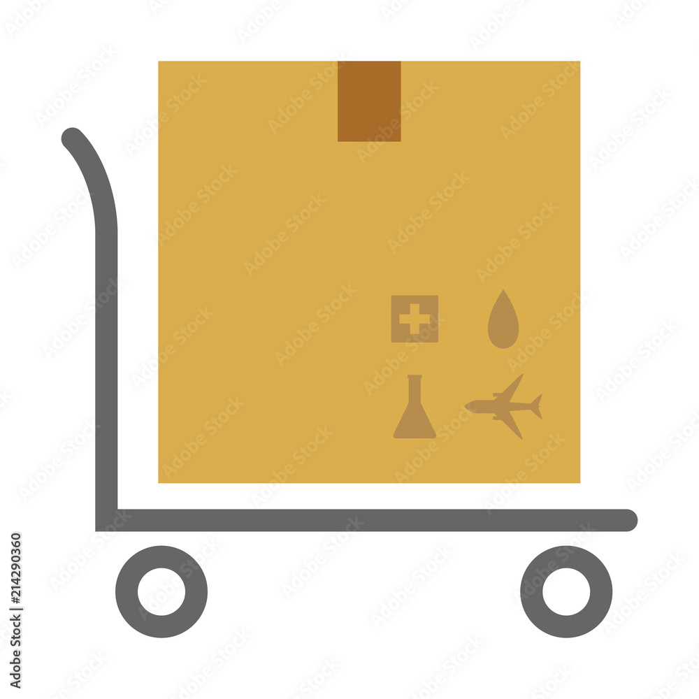 荷物ダンボールと配送台車のベクターイラスト Stock Vector Adobe Stock