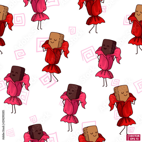 Seamless pattern with candies.