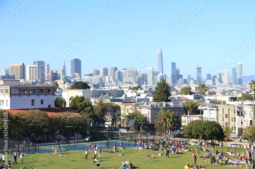 View of San Francisco’s Skyline from Mission Dolores Park photo