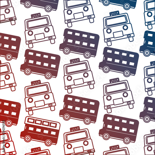 english taxi and double decker bus pattern