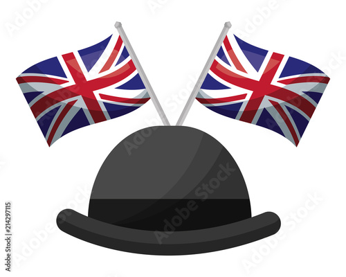 gentleman hat with flags of great britain