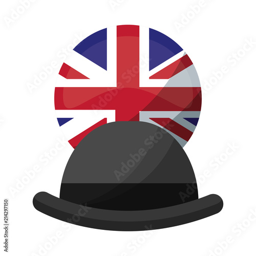 gentleman hat with emblem of flag great britain
