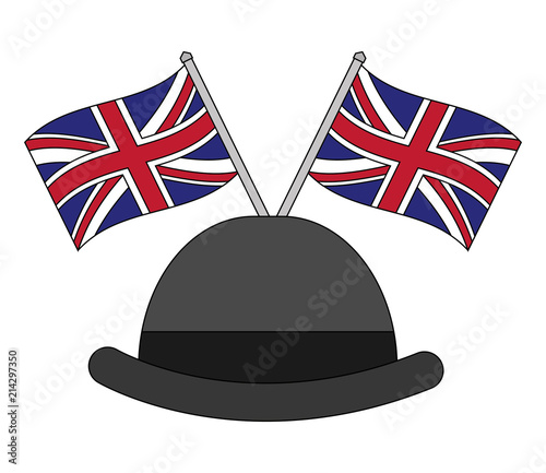 gentleman hat with flags of great britain