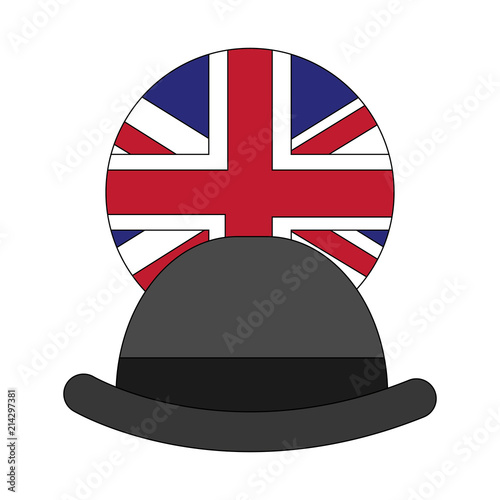 gentleman hat with emblem of flag great britain