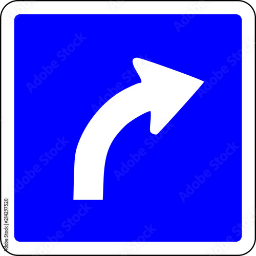 Turn Right ahead road sign