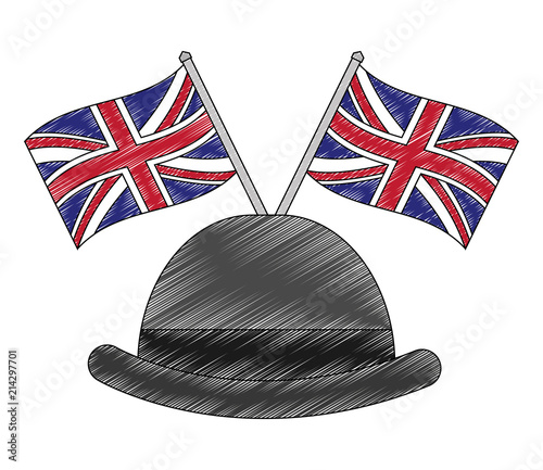 gentleman hat with flags of great britain