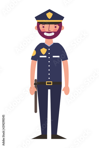 police man in uniform character