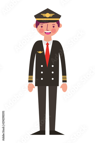 commercial airplane pilot in uniform
