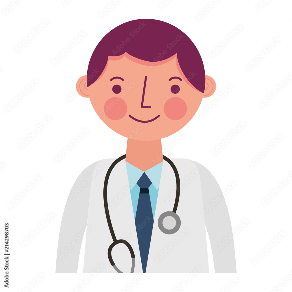 doctor professional with stethoscope in coat