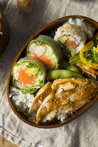 Homemade Sushi Bento Box with Rice