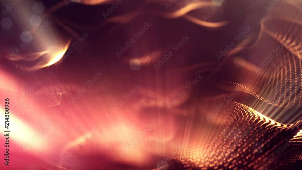 4k seamless 3d animation as sci-fi background with glow particles and ...