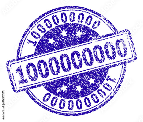 1000000000 stamp seal watermark with grunge texture. Designed with rounded rectangles and circles. Blue vector rubber print of 1000000000 text with grunge texture.