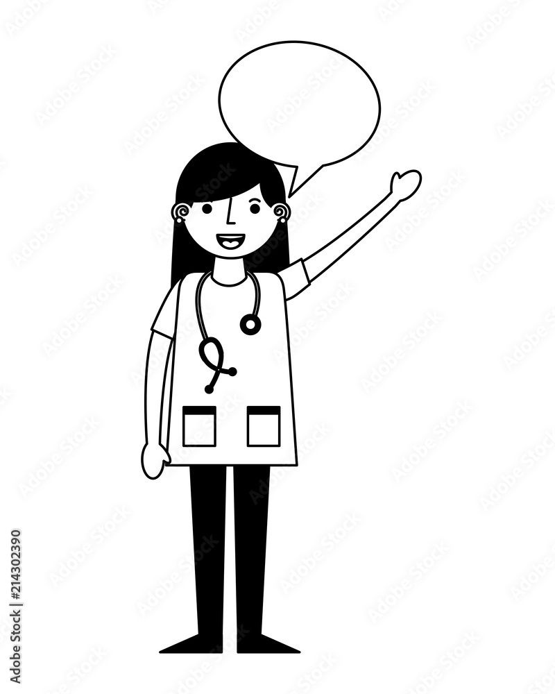 medical female doctor with speech bubble vector illustration design medical female doctor with speech bubble vector illustration design