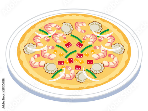 Seafood pizza clip art
